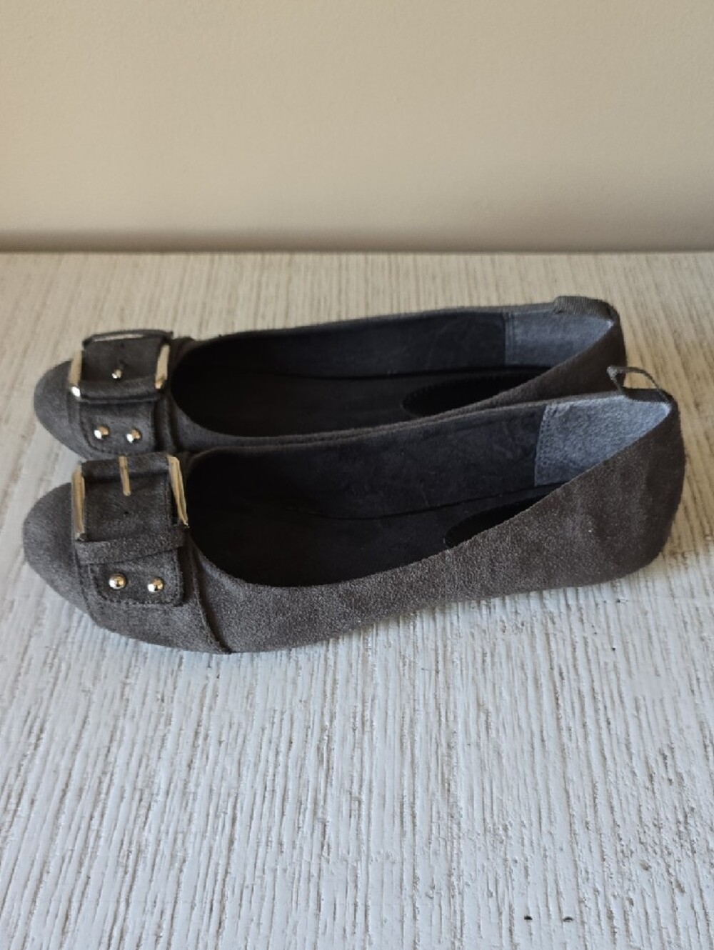 GAP Gray Suede Buckle Flats - Picture 5 of 7